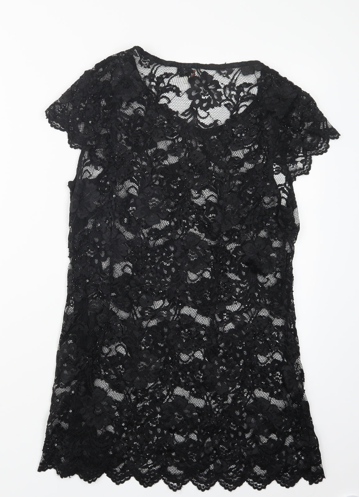Phase Eight Womens Black  Lace Basic Blouse Size 14