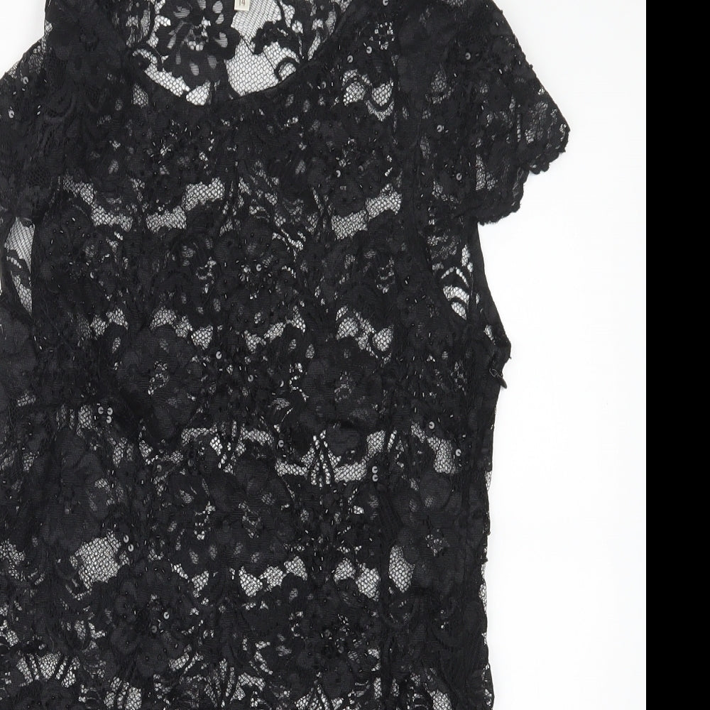 Phase Eight Womens Black  Lace Basic Blouse Size 14