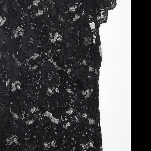 Phase Eight Womens Black  Lace Basic Blouse Size 14