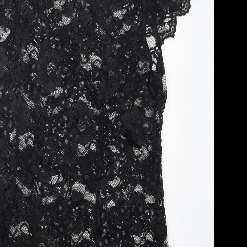 Phase Eight Womens Black  Lace Basic Blouse Size 14