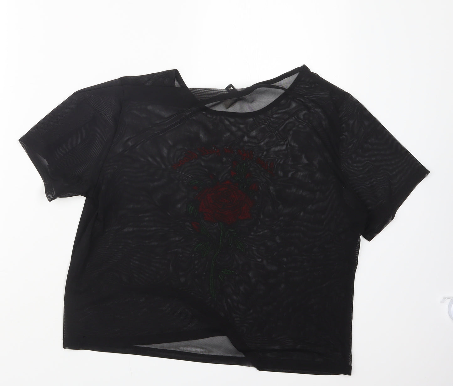 Divided by H&M Womens Black  Mesh Basic T-Shirt Size M
