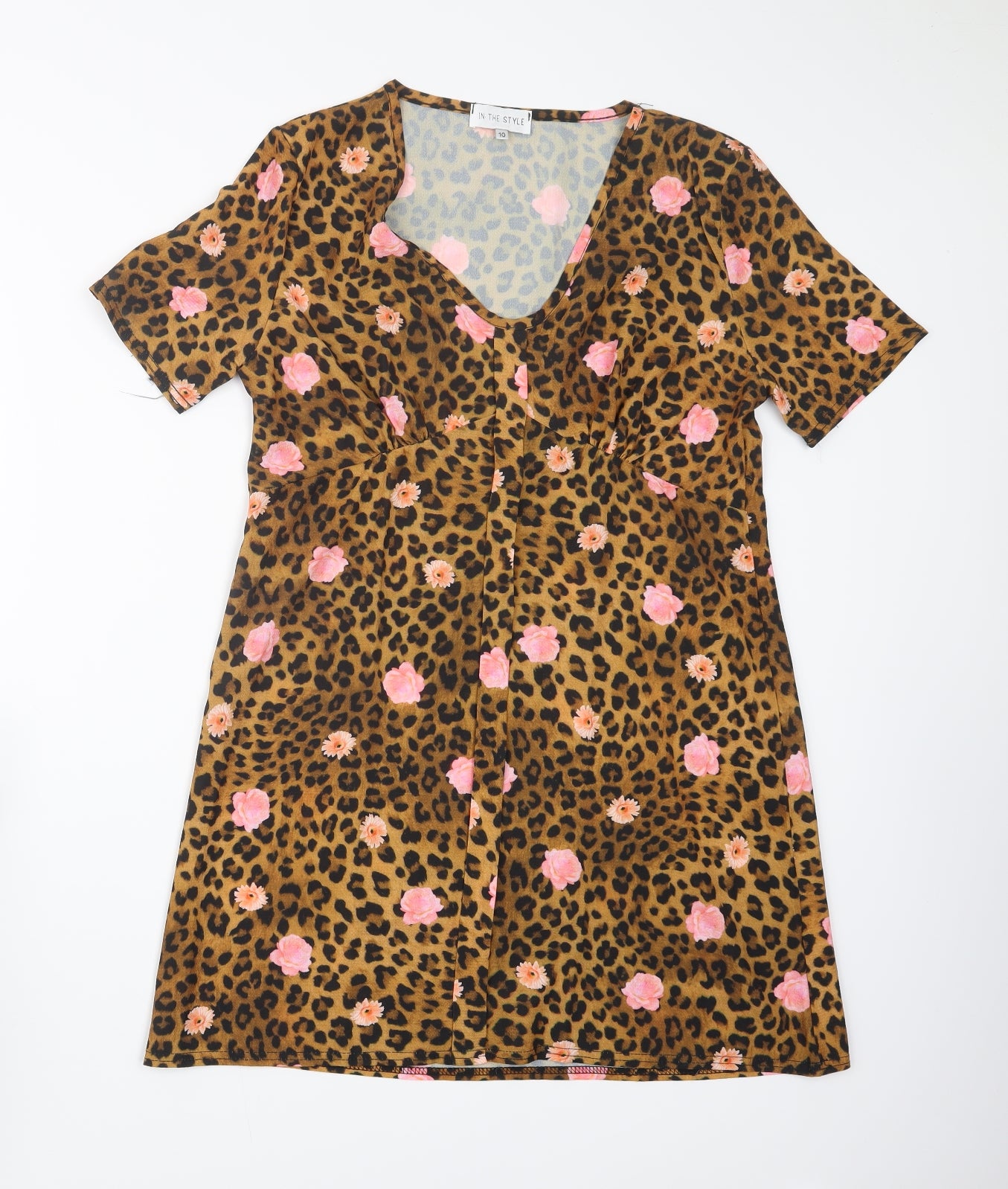 In the Style Womens Brown Animal Print  Mini  Size 10