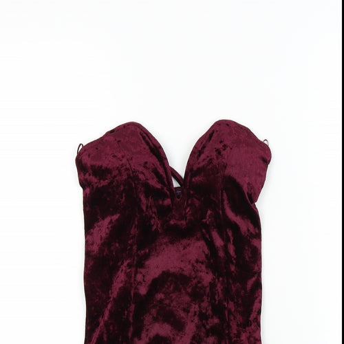 Lipsy Womens Purple   Bodysuit One-Piece Size 10  - velvet feel