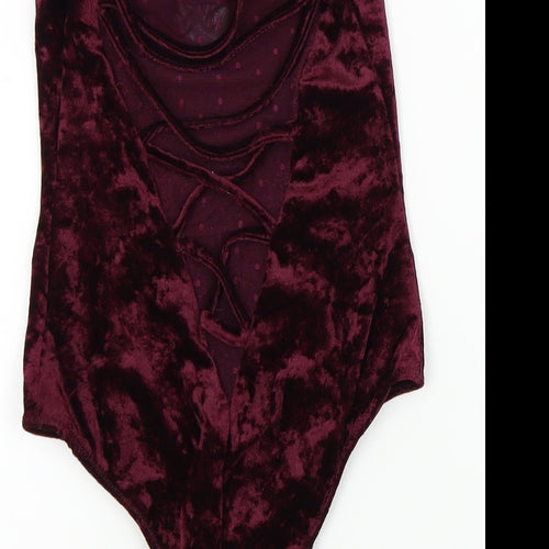 Lipsy Womens Purple   Bodysuit One-Piece Size 10  - velvet feel