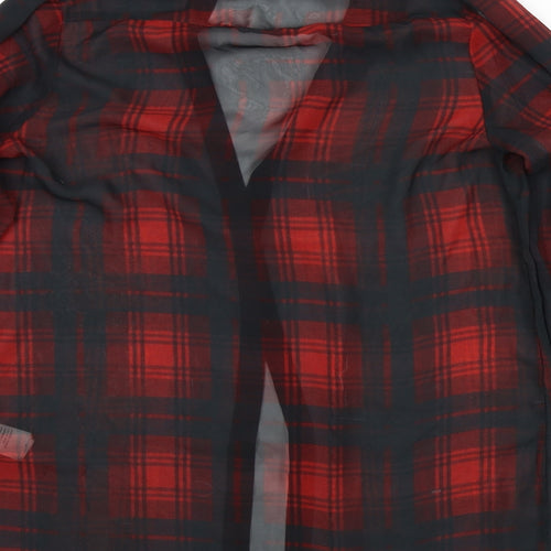 New Look Womens Red Check  Basic Button-Up Size 8