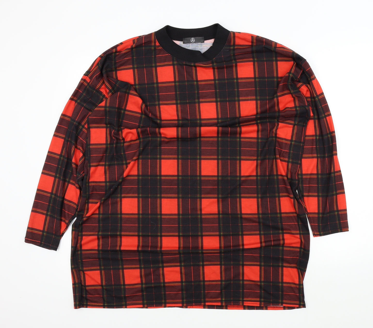 Missguided Womens Red Check  Pullover Jumper Size 10
