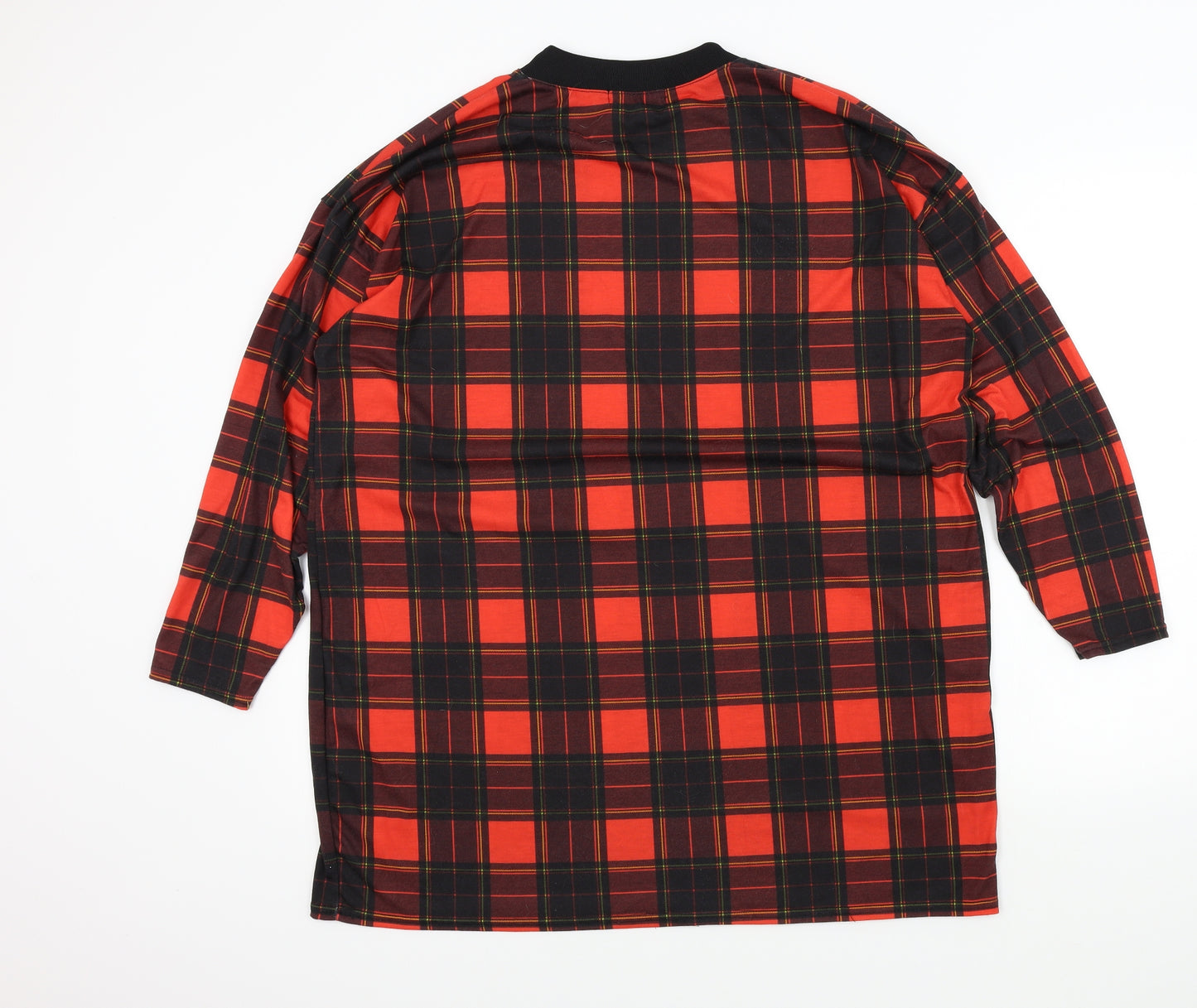 Missguided Womens Red Check  Pullover Jumper Size 10
