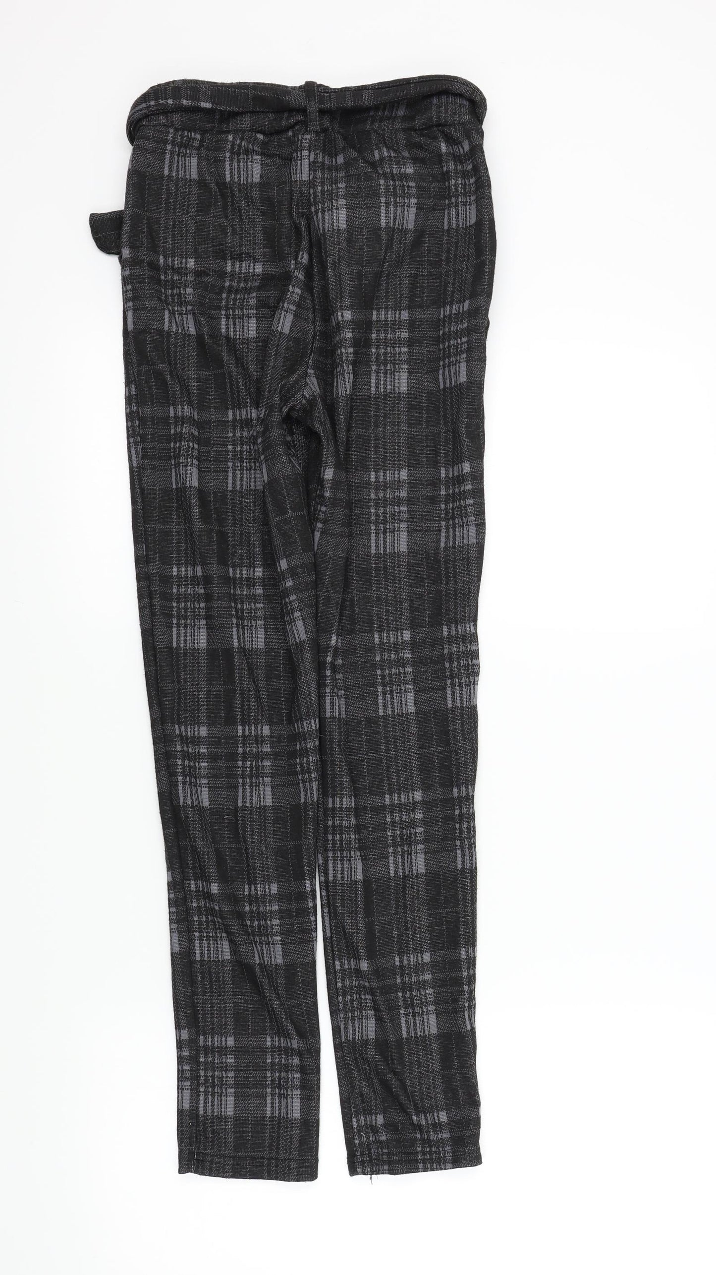 Preworn Womens Black Check  Trousers  Size S L27 in