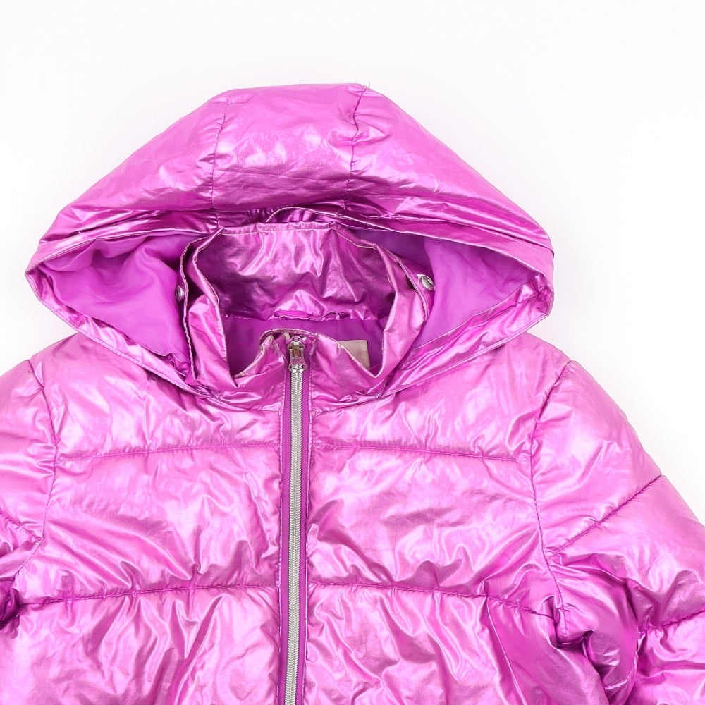 F&F Girls Pink Colourblock  Basic Coat Coat Size 7 Years
