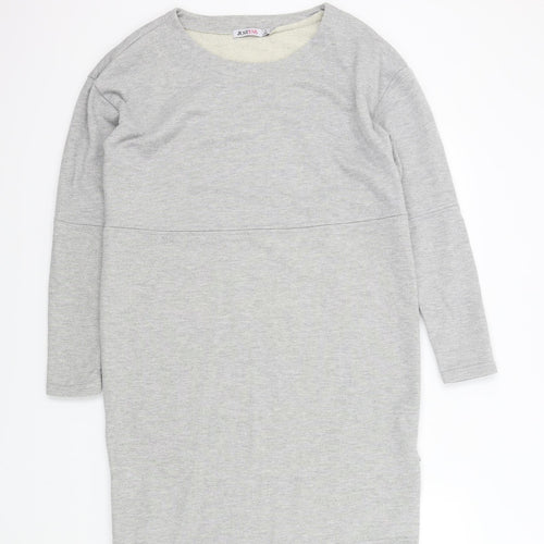just fab Womens Green Colourblock  Jumper Dress  Size M