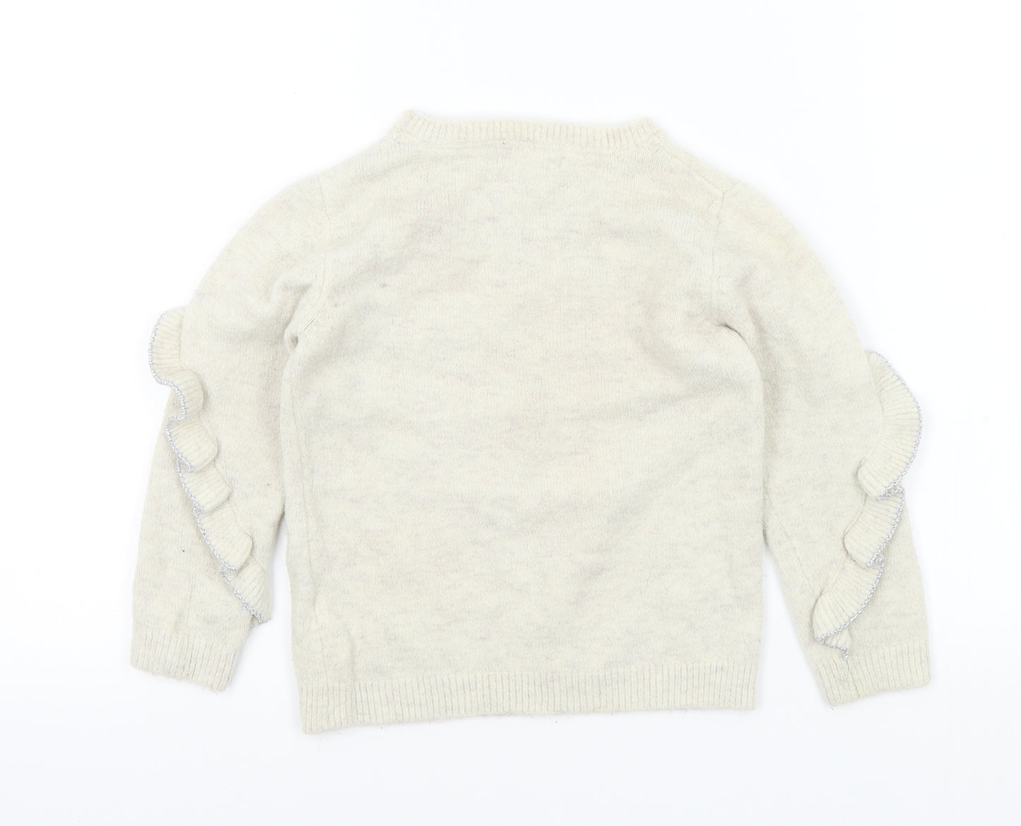 Primark Girls Beige Colourblock  Pullover Jumper Size 6-7 Years