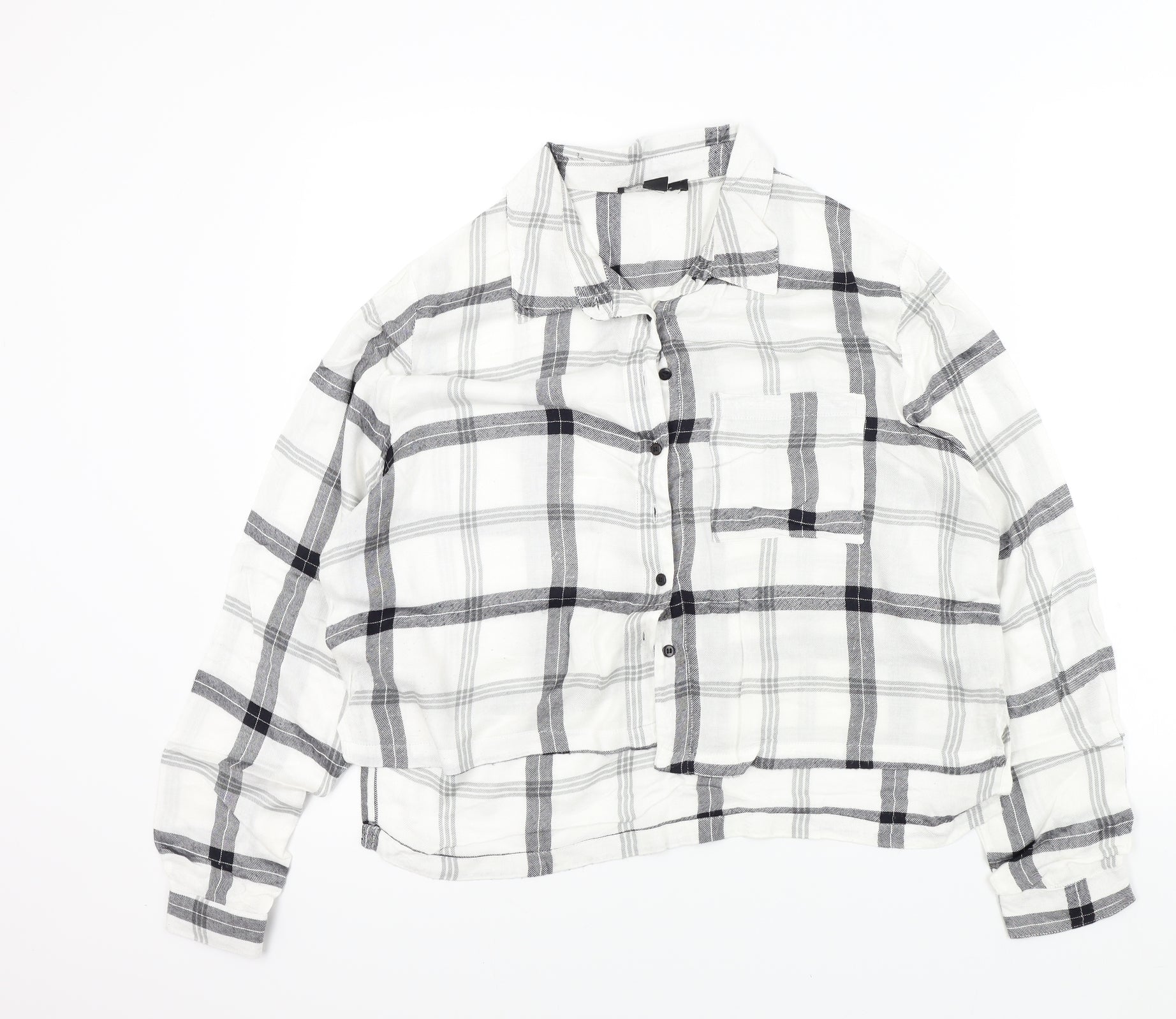 Primark Womens White Check Basic Blouse Size 14 – Preworn