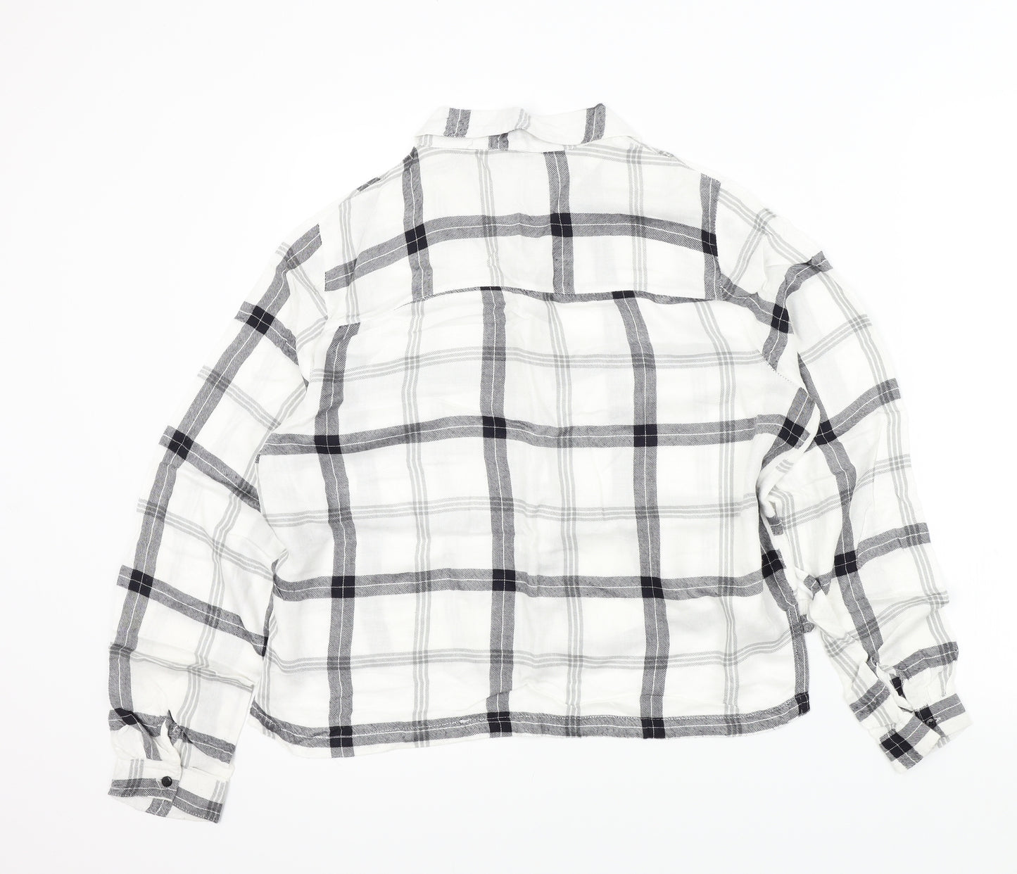Primark Womens White Check  Basic Blouse Size 14