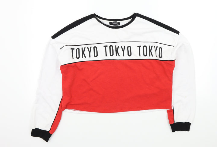 New Look Girls White Colourblock Pullover Jumper Size 14-15 Years