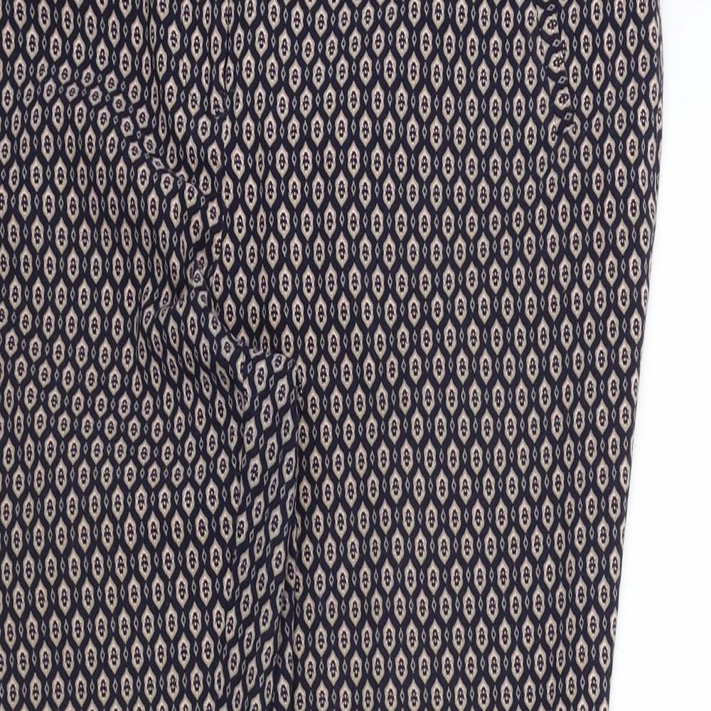 F&F Womens Blue Geometric  Trousers  Size 12 L26 in