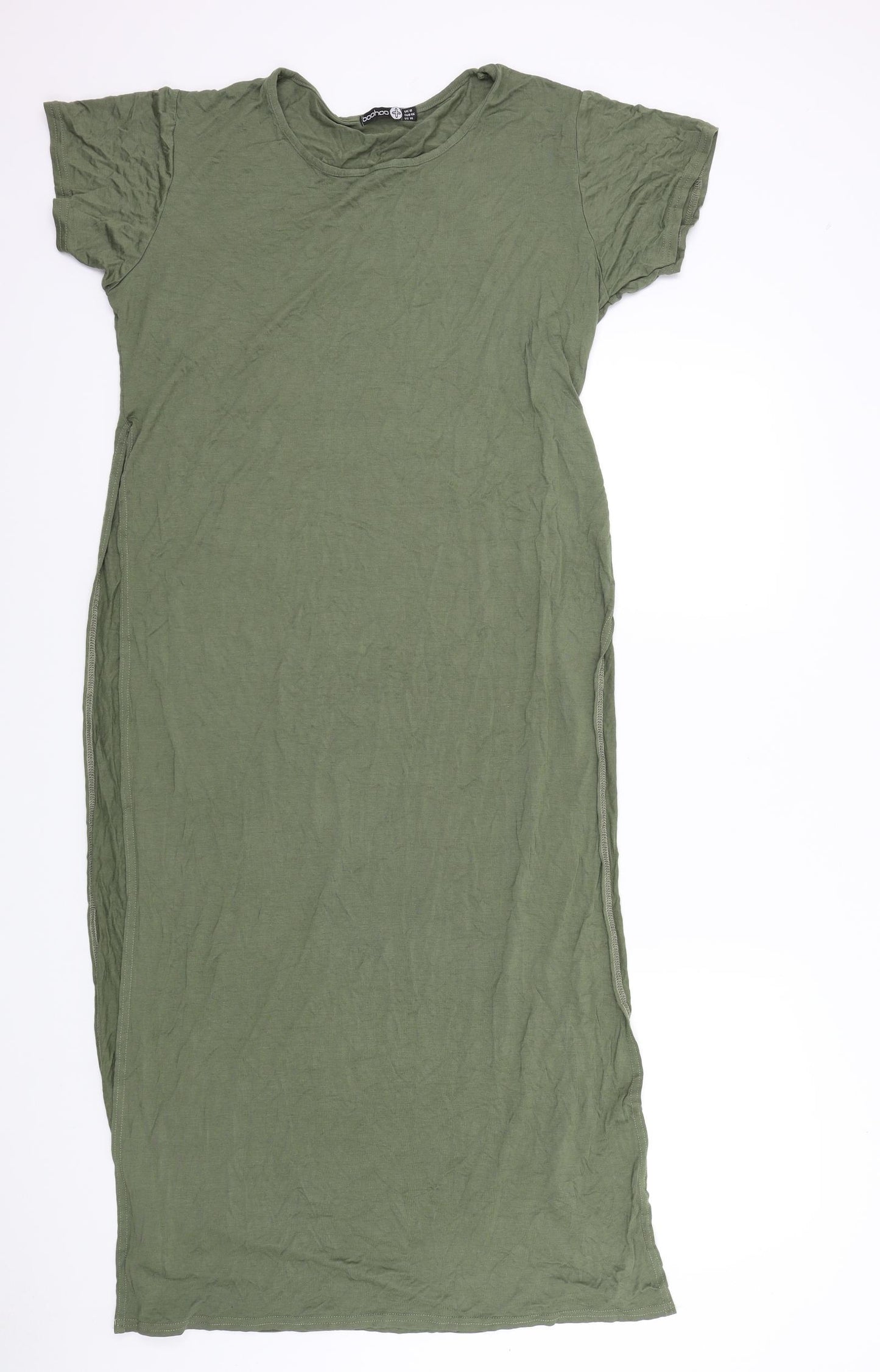 Boohoo Womens Green Colourblock  A-Line  Size 18