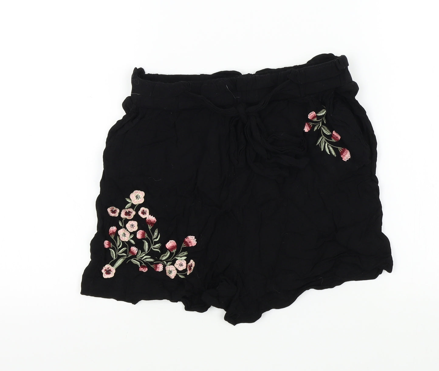 New Look Womens Black Floral  Bermuda Shorts Size 10