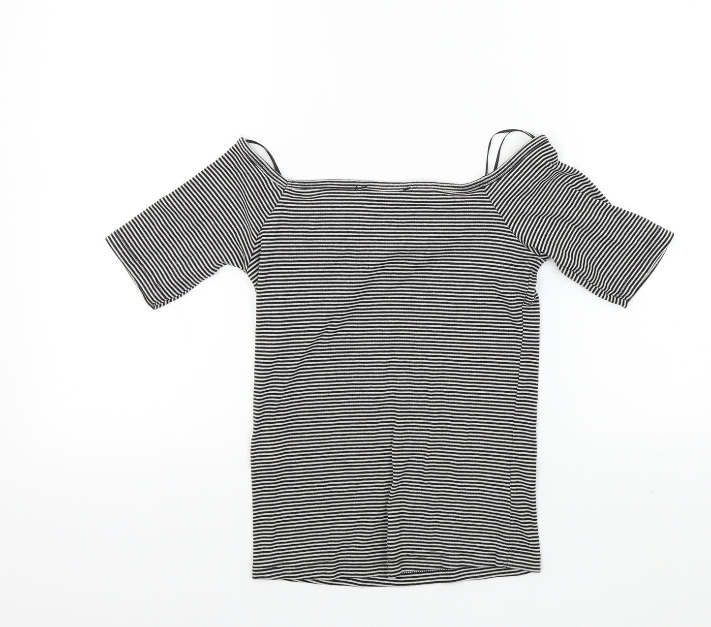 Primark Womens Black Striped  Basic T-Shirt Size 8