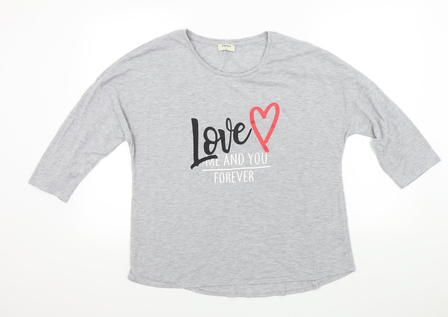 Papaya Womens Grey   Basic T-Shirt Size 18