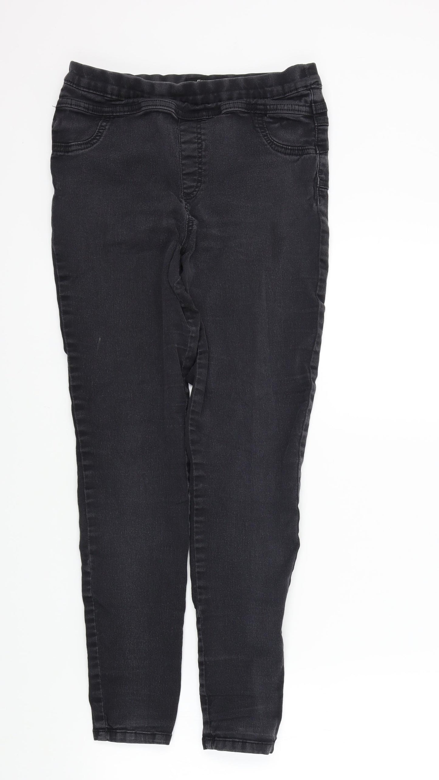 F&F Womens Beige Houndstooth  Straight Jeans Size 14 L26 in