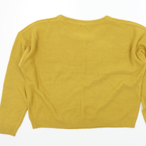 Brave Soul Womens Yellow   Pullover Jumper Size L