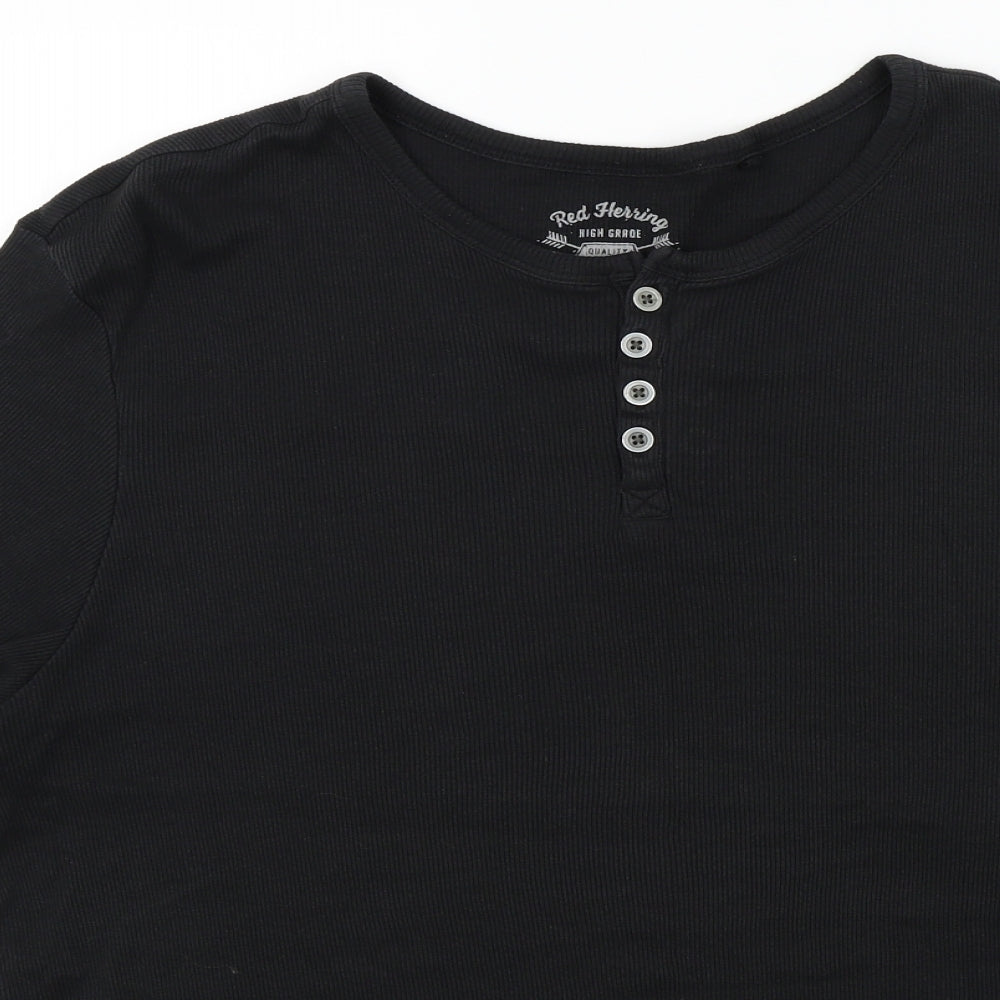 Red Herring Mens Black Colourblock   T-Shirt Size 2XL