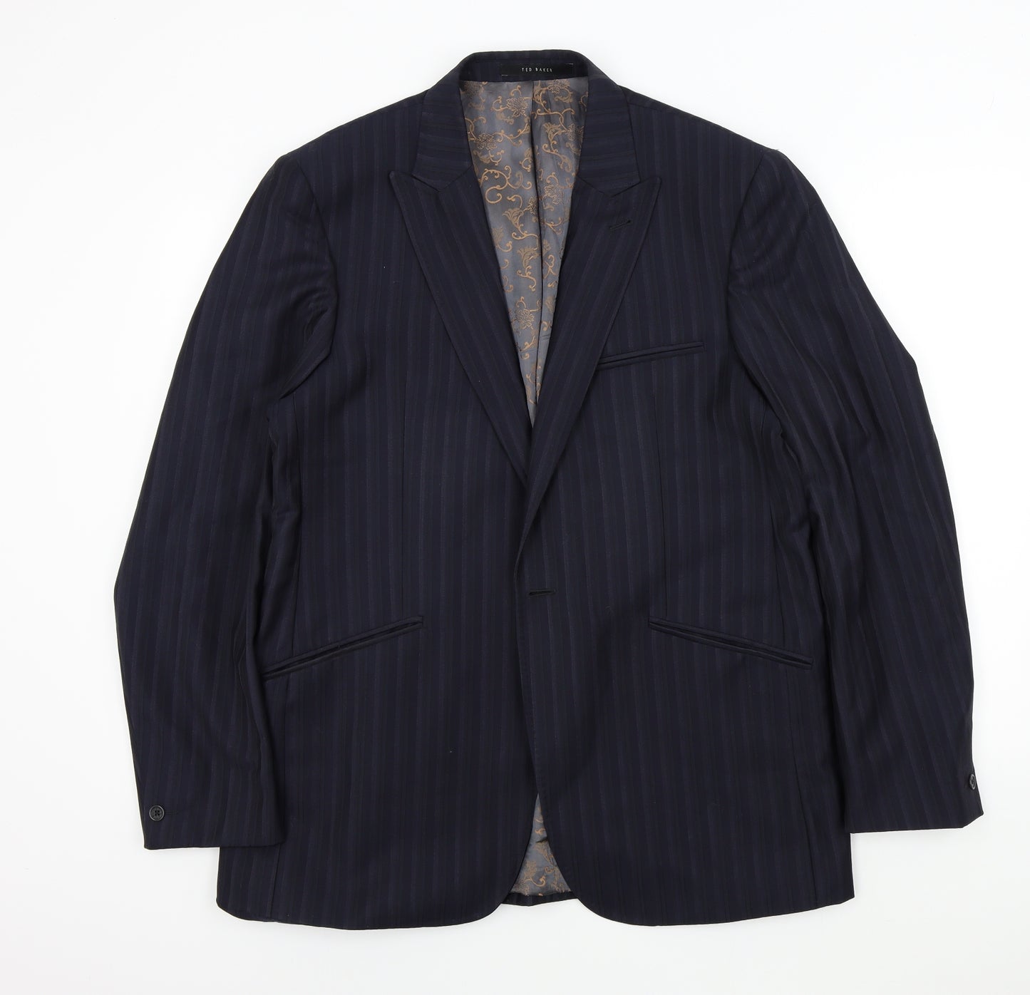 Ted Baker Mens Blue Striped  Jacket Suit Jacket Size 44