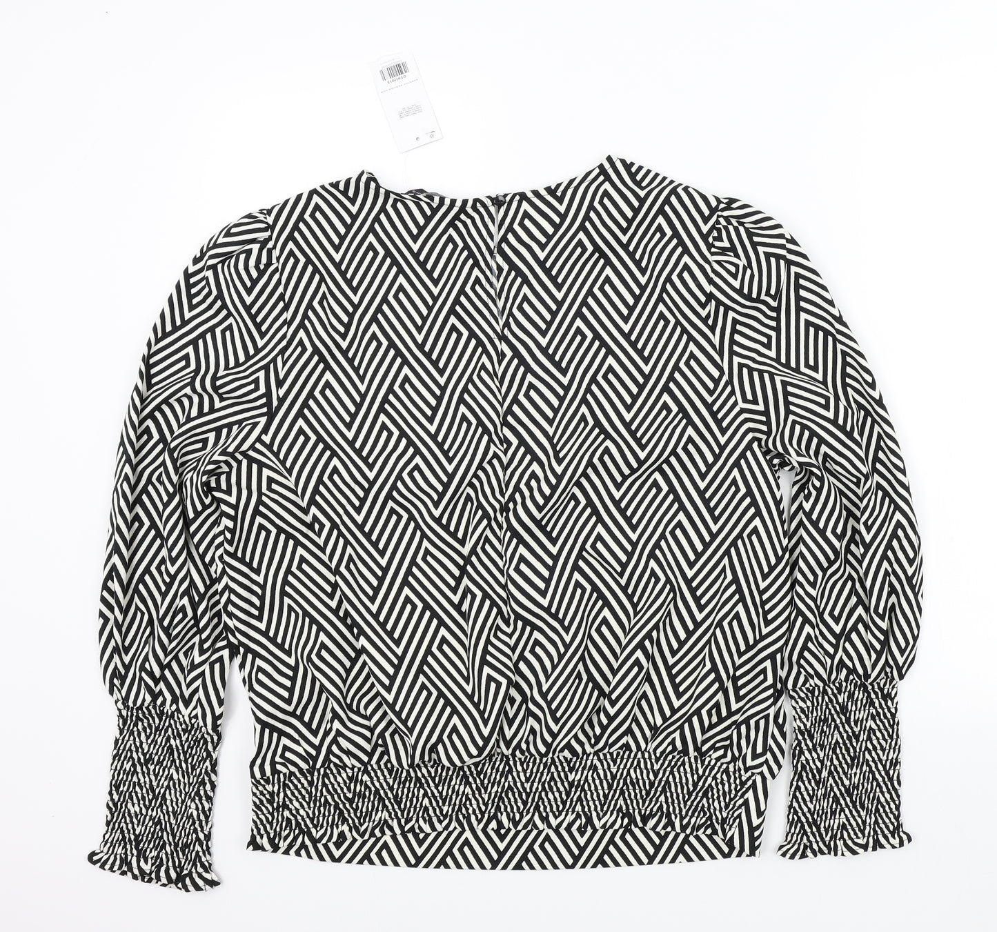 Dorothy Perkins Womens Black Geometric  Basic Blouse Size 18