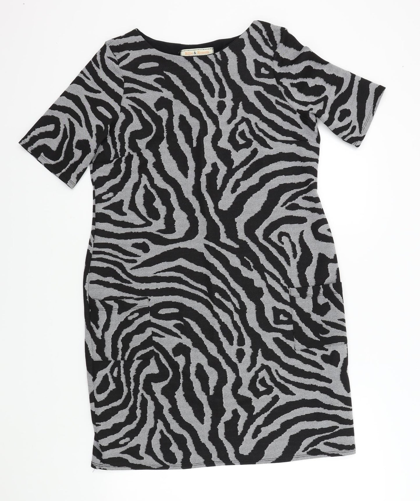 Dorothy Perkins Womens Black Geometric  A-Line  Size 14