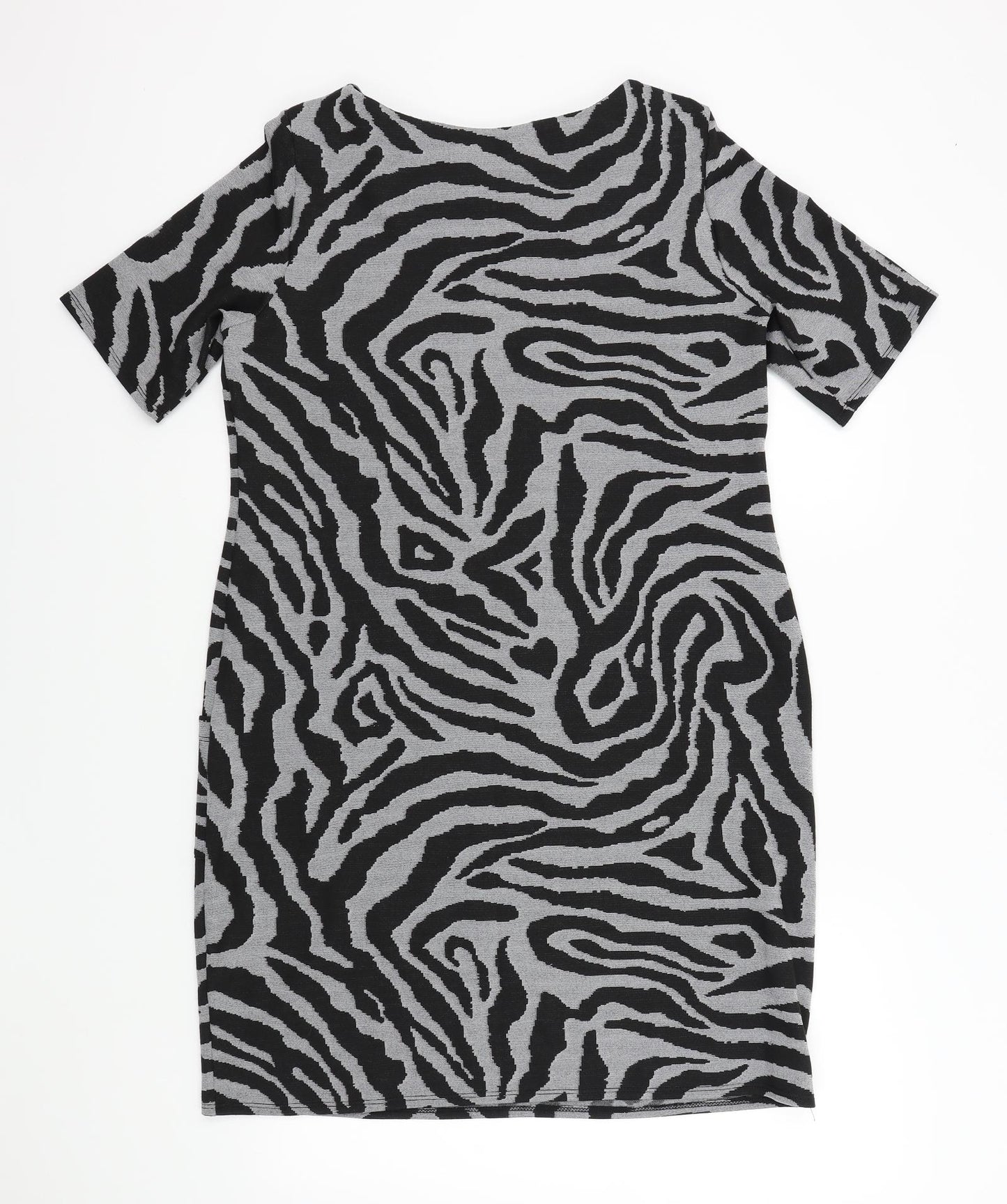 Dorothy Perkins Womens Black Geometric  A-Line  Size 14