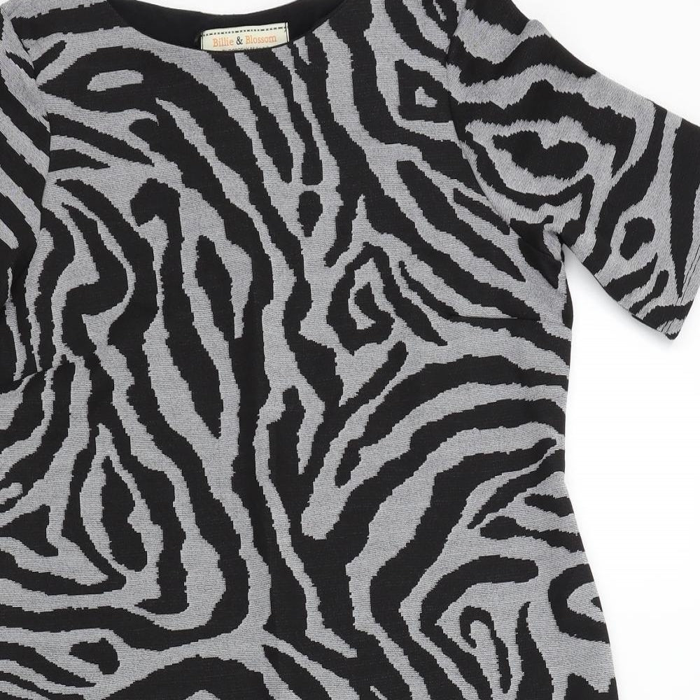 Dorothy Perkins Womens Black Geometric  A-Line  Size 14