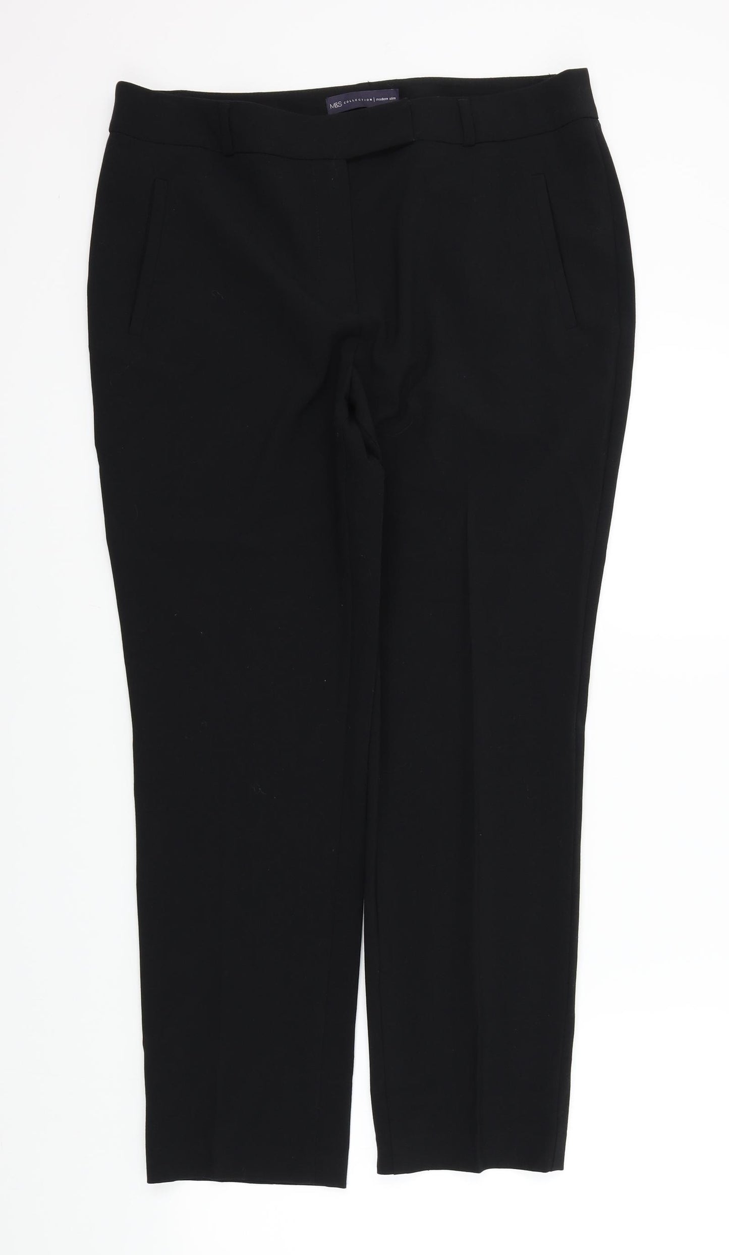 M&S Womens Black   Sweatpants Trousers Size 14 L27 in