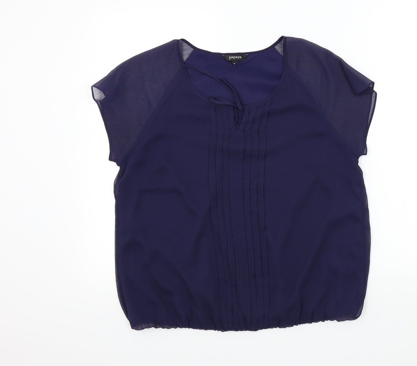 Papaya Womens Blue Colourblock  Basic Blouse Size 16