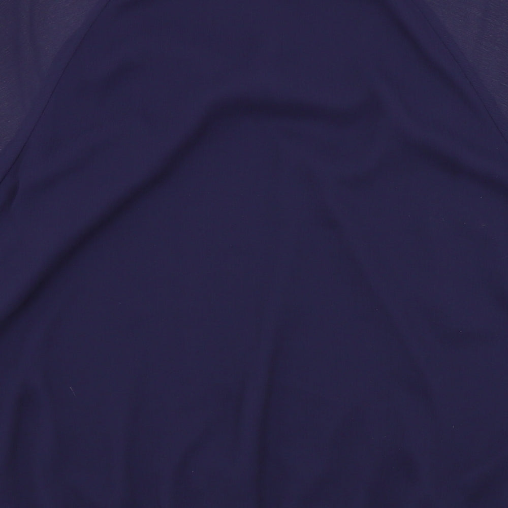 Papaya Womens Blue Colourblock  Basic Blouse Size 16