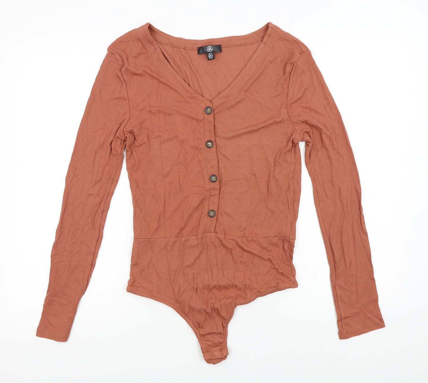 Missguided Womens Beige   Bodysuit One-Piece Size 14