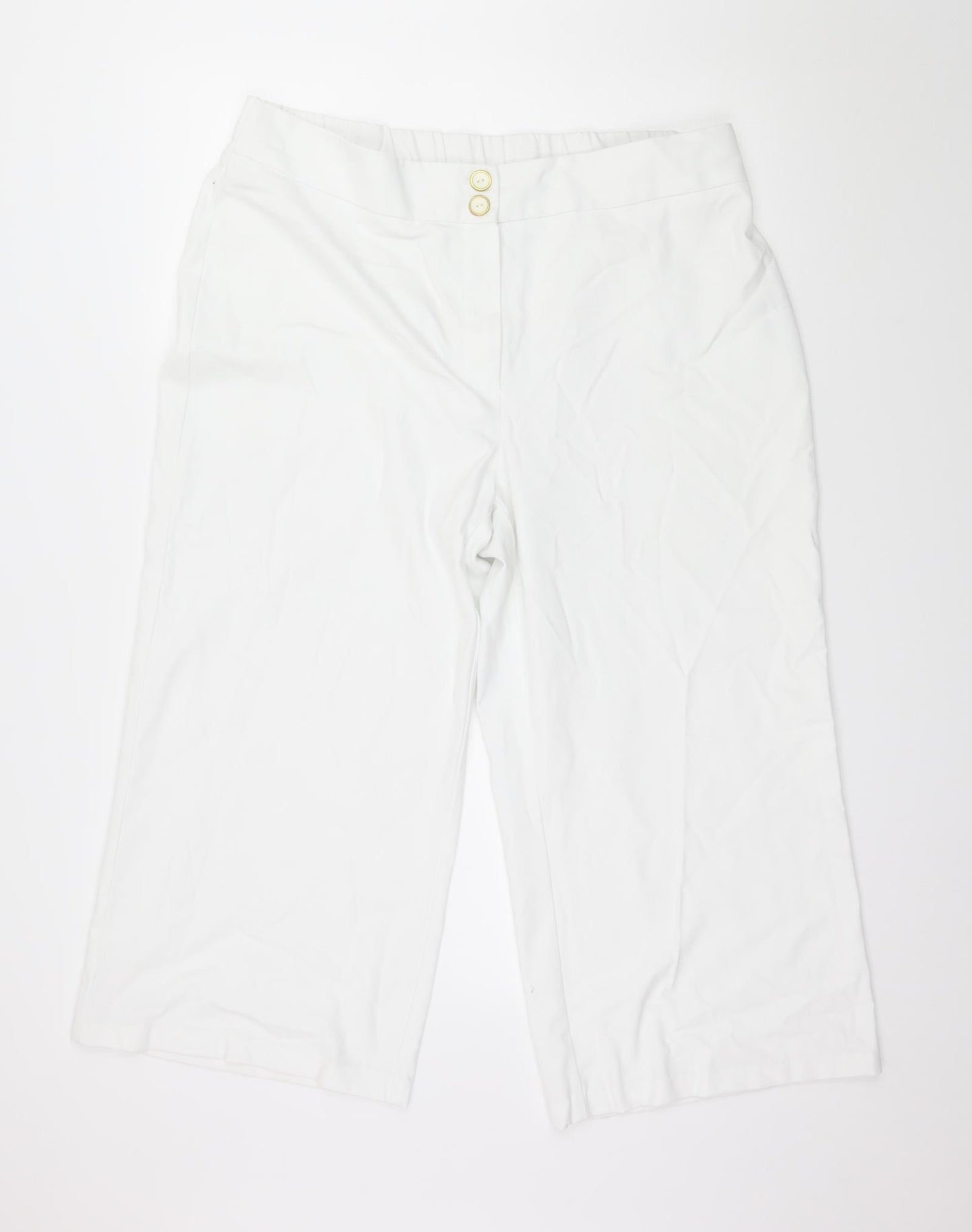 Simply Be Womens White   Cropped Trousers Size 20 L23 in
