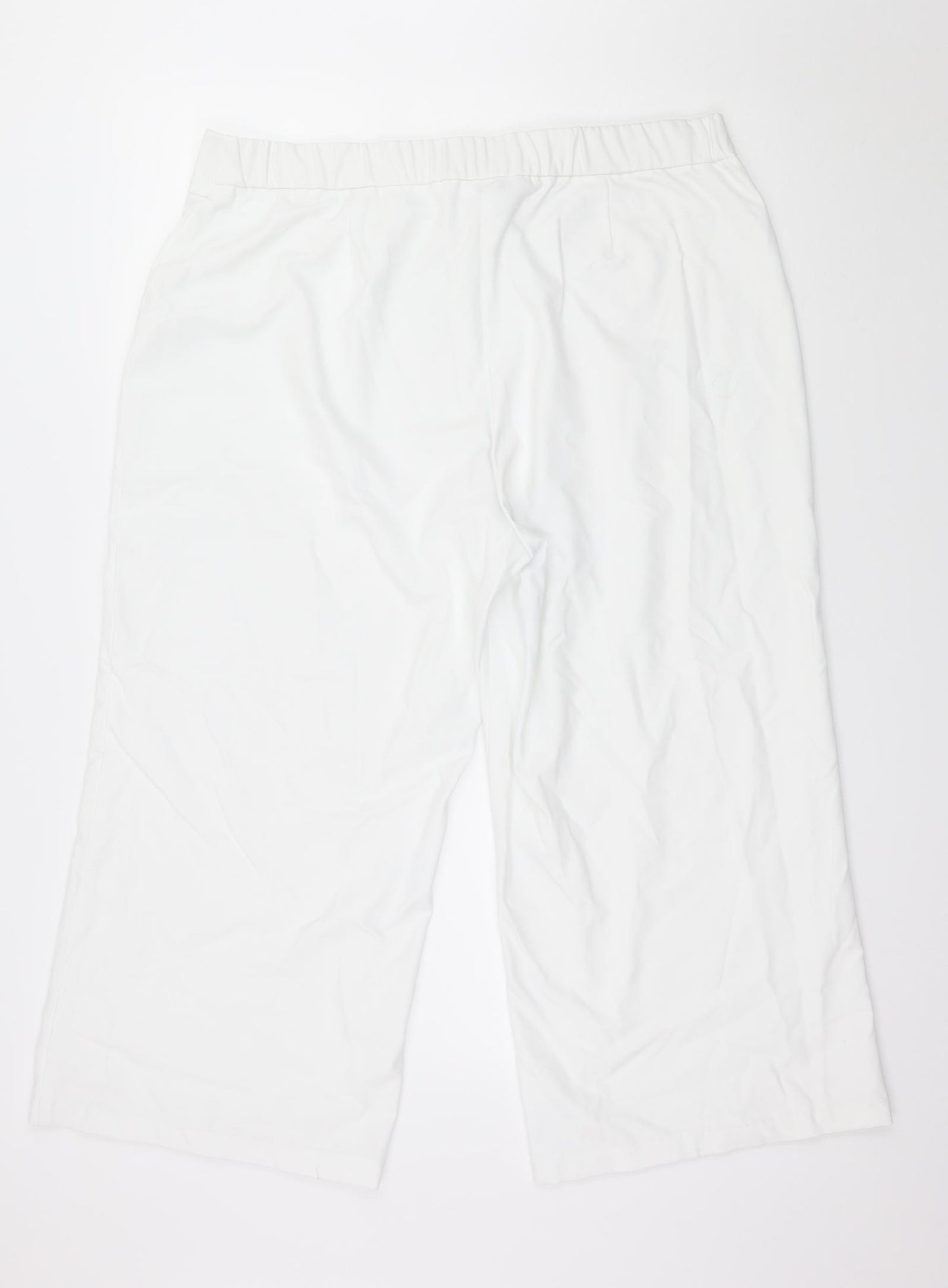 Simply Be Womens White   Cropped Trousers Size 20 L23 in
