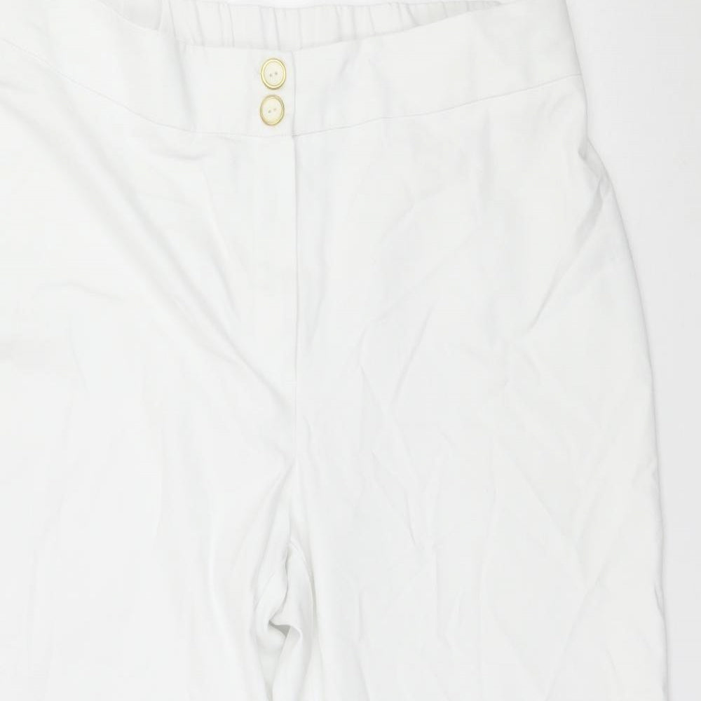 Simply Be Womens White   Cropped Trousers Size 20 L23 in