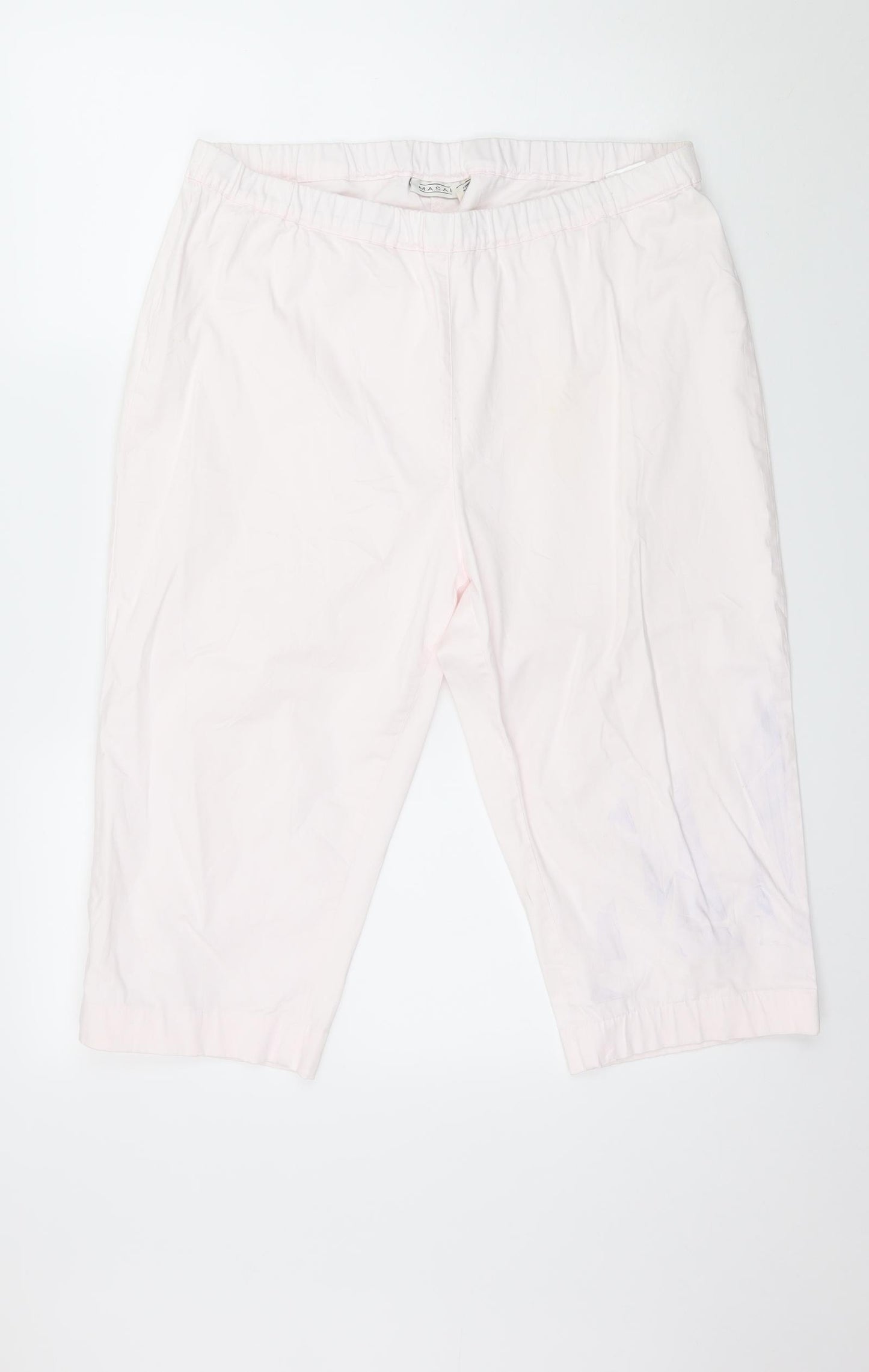 Masai Womens Pink  Denim Cropped Jeans Size 2XL