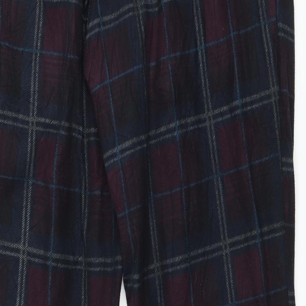 NEXT Mens Blue Plaid Fleece  Pyjama Pants Size S