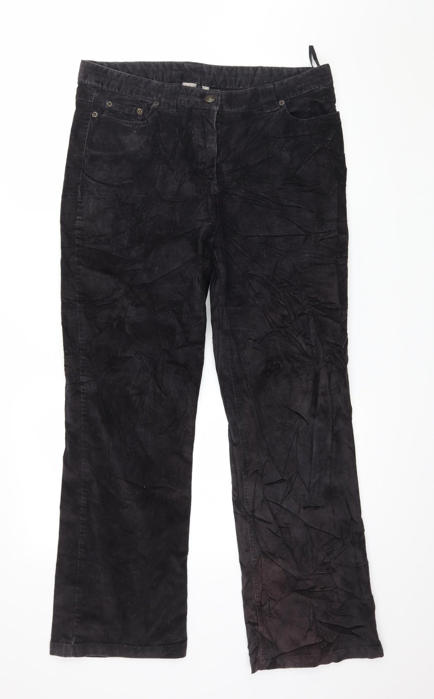 TU Womens Grey  Corduroy Trousers  Size 14 L28 in