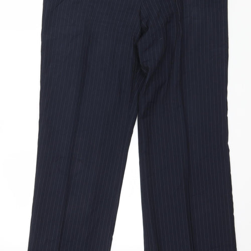 Marks and Spencer Womens Blue Striped  Trousers  Size 14 L32 in