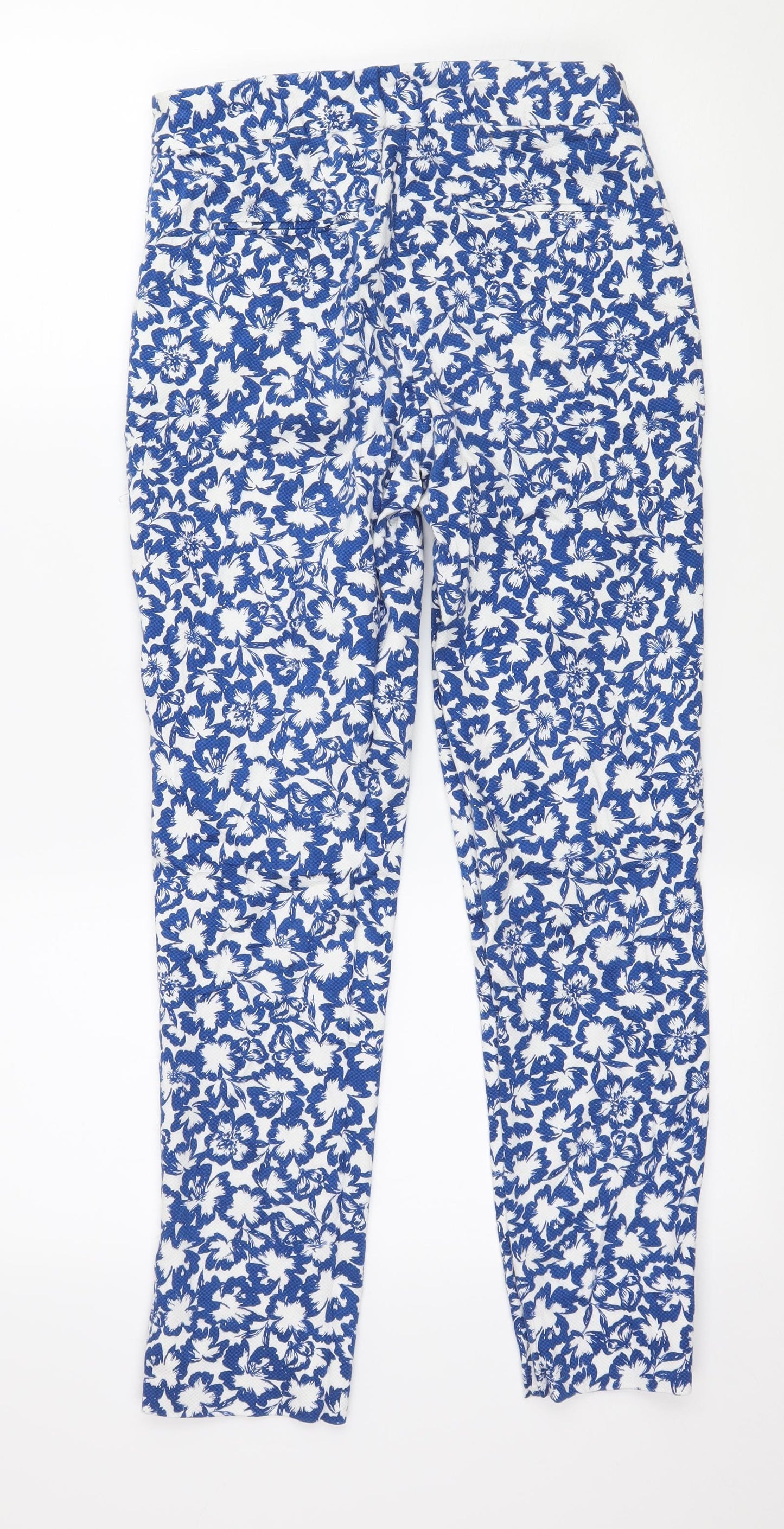 Warehouse Womens Blue Floral  Trousers  Size 8 L27 in