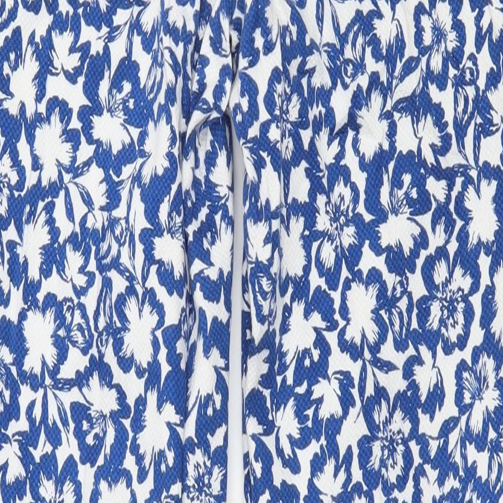 Warehouse Womens Blue Floral  Trousers  Size 8 L27 in