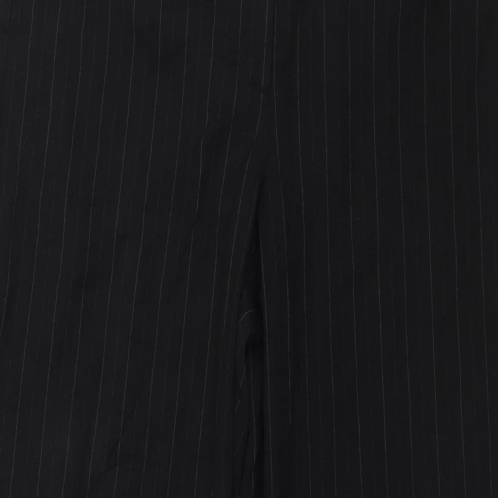 Marks and Spencer Womens Black Striped  Trousers  Size 12 L29 in