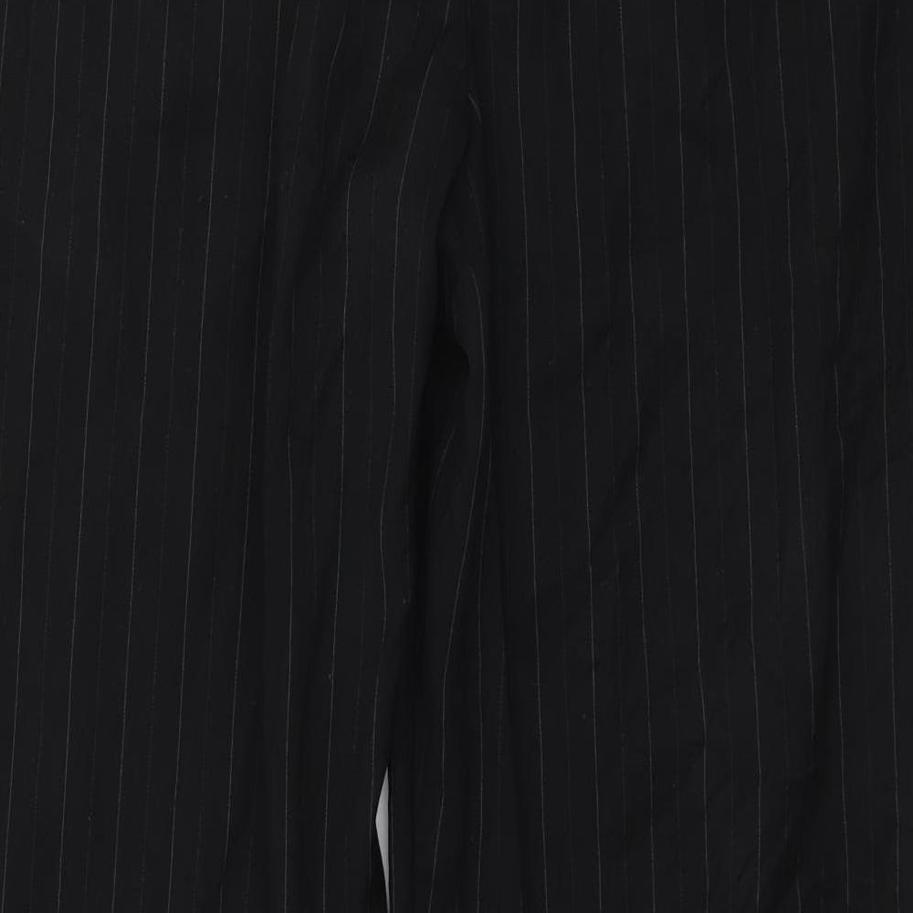 Marks and Spencer Womens Black Striped  Trousers  Size 12 L29 in