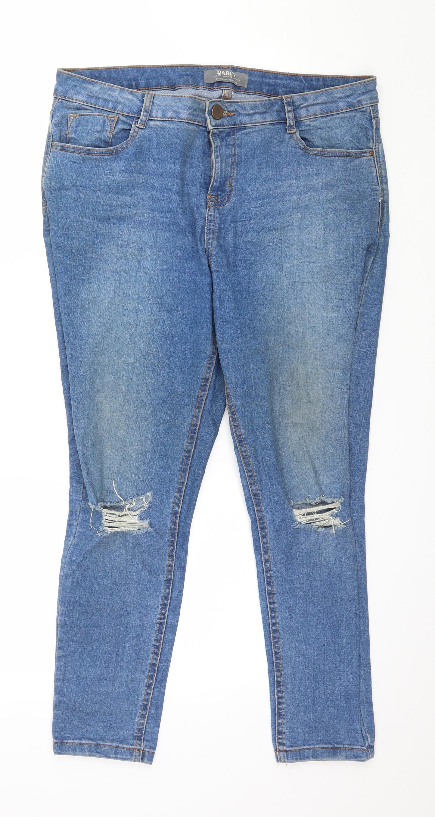 Dorothy Perkins Womens Blue  Denim Skinny Jeans Size 14 L25 in