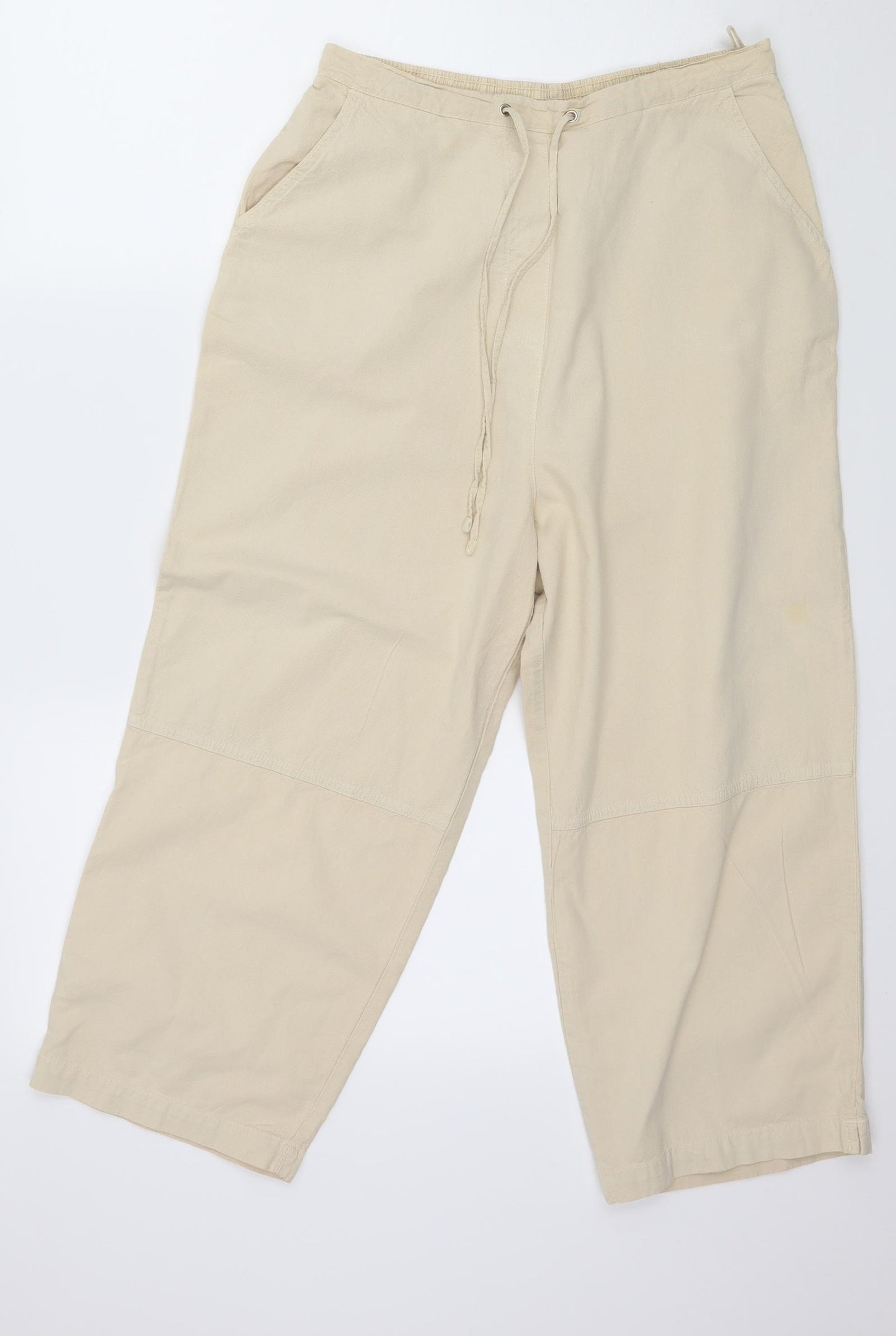 Editions Womens Ivory   Cropped Trousers Size 12 L21 in