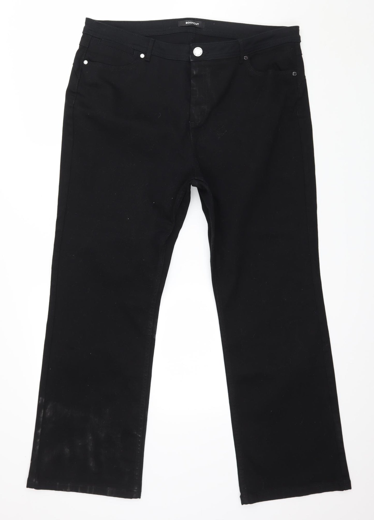 Per Una Womens Black  Denim Straight Jeans Size 18 L28 in