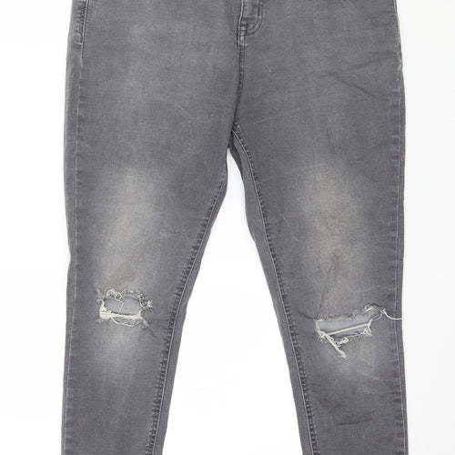 Dorothy Perkins Womens Grey  Denim Skinny Jeans Size 14 L24 in